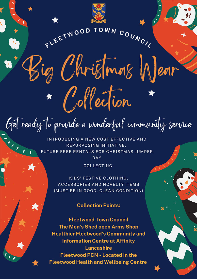 Poster for Fleetwood Town Council's Big Christmas Wear Collection