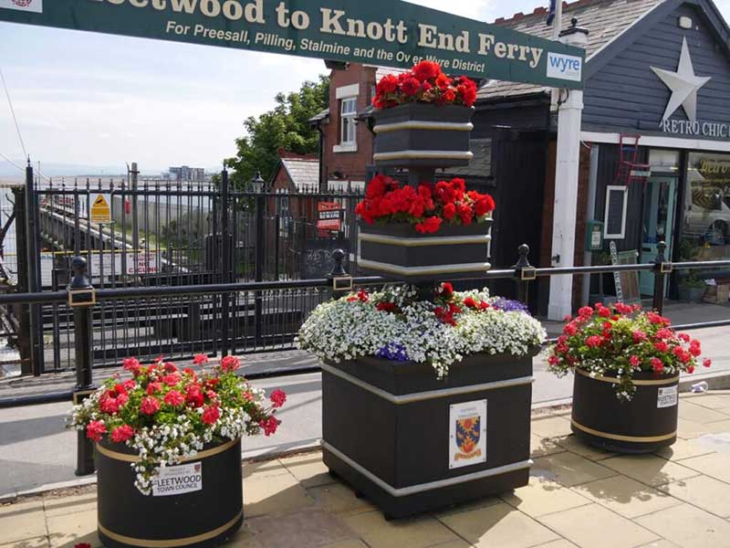 Flowers in fleetwood outside Knott End Ferry