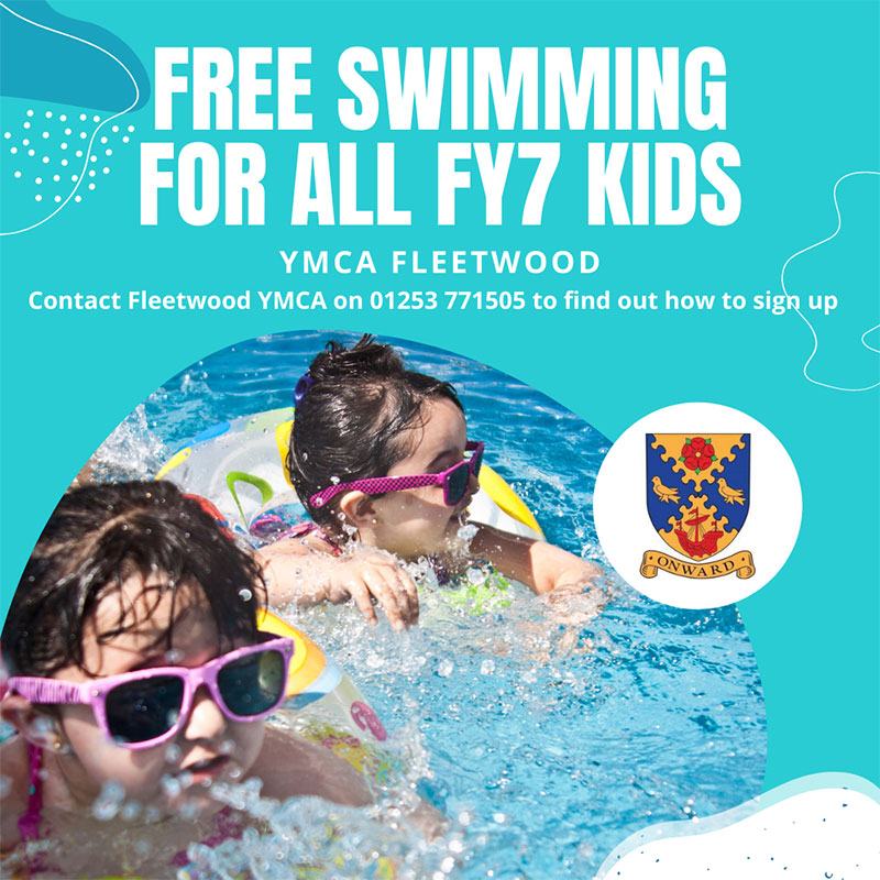 Advertisement for Free Swimming for FY7's children